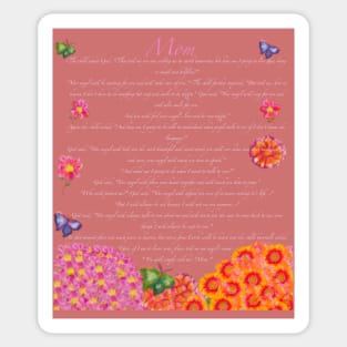 Mother’s Day You will simply call her mom Beautiful poem about motherhood Sticker